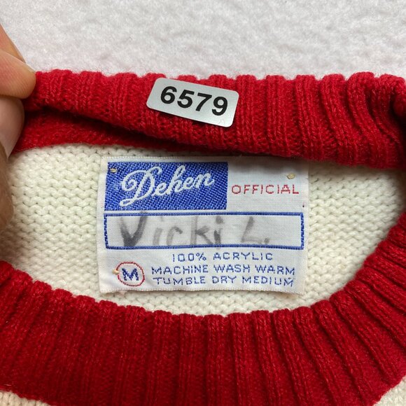 Vintage Dehen Sweater Childs M Beige Short Sleeve Knit 100% Acrylic Pullover - Picture 2 of 11